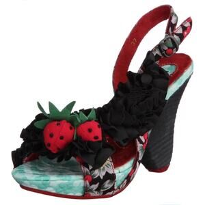 IRREGULAR CHOICE Raspberry Ripples Slingback Sandals Cottagecore Platform 40 9.5